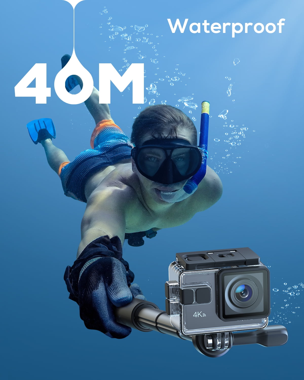 APEMAN A100s 4K Action Camera, 50fps, Waterproof, Underwater