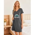 thumbnail image 2 of Ekouaer 2 Pack Womens V-Neck Nightgowns Soft Short Sleeve Sleepdress with Floral Print and Pockets, 2 of 6