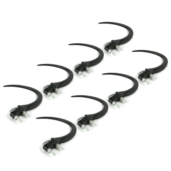 The ROP Shop (Pack of 8) 9" Hay Accumulator Grapple Hook Kit with 3/8" U-Bolts, Nuts, Washers