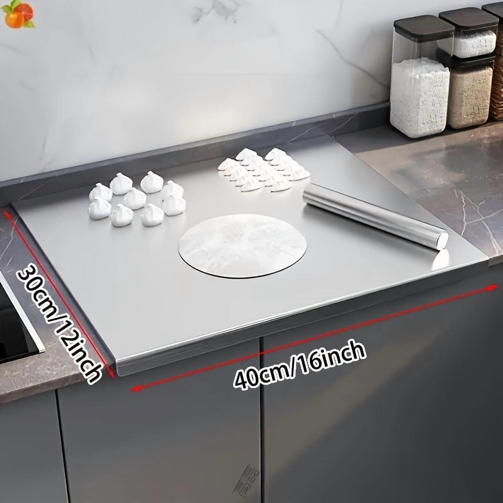 XXL Stainless Steel Anti-Slip Cutting Board Mildew-Proof Wear-Resistant Food-Safe Chopping Board for Dough/Bread/Meat Prep Space-Saving Vertical Storage & Sealable Lid for Kitchen Countertop