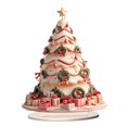thumbnail image 1 of Letrero de árbol de Navidad 2D con base, adorno acrílico coleccionable para decoración del hogar Blanco Rosa, 1 of 9