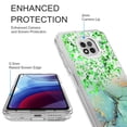 thumbnail image 2 of Moto G Power 2021 Phone Case, Rosebono Hybrid Bling Glitter Sparkle Epoxy Graphic Marble Colorful Silicone Skin Cover Armor Case for Moto G Power 2021 (Green Barble), 2 of 6