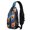 Basketball and Fire Blue Pattern, variant on Basketball and Hoop Orange Pattern Sling Backpack, Casual Day Sling Pack with Earphone Port, Breathable Padded Back Gift Ideas for Hiking Cycling Walking
