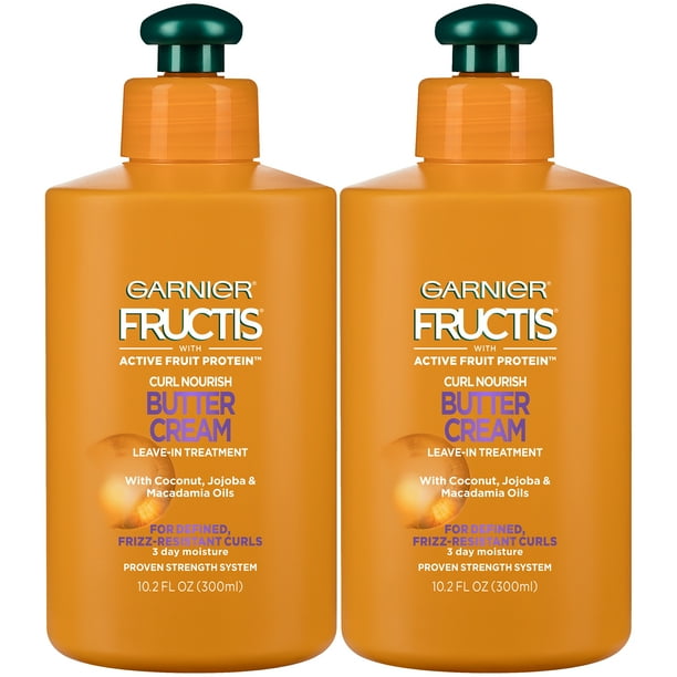 Garnier Fructis Curl Nourish Butter Cream LeaveIn Conditioner for Curly Hair, 2 count Walmart