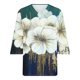 thumbnail image 3 of Fiudx Ofertas Flash Del Día Camiseta Holgada Informal de Manga Media Estampada a La Moda para Mujer con Cuello En V, 3 of 4