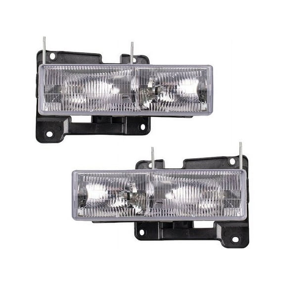 Headlight Set 2 Piece - Compatible with 1995 - 2000 Chevy Tahoe 1996 1997 1998 1999