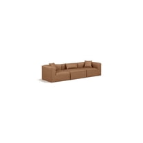 Meridian Furniture Cube Brown Vegan Leather 3-Pc. Modular Sofa