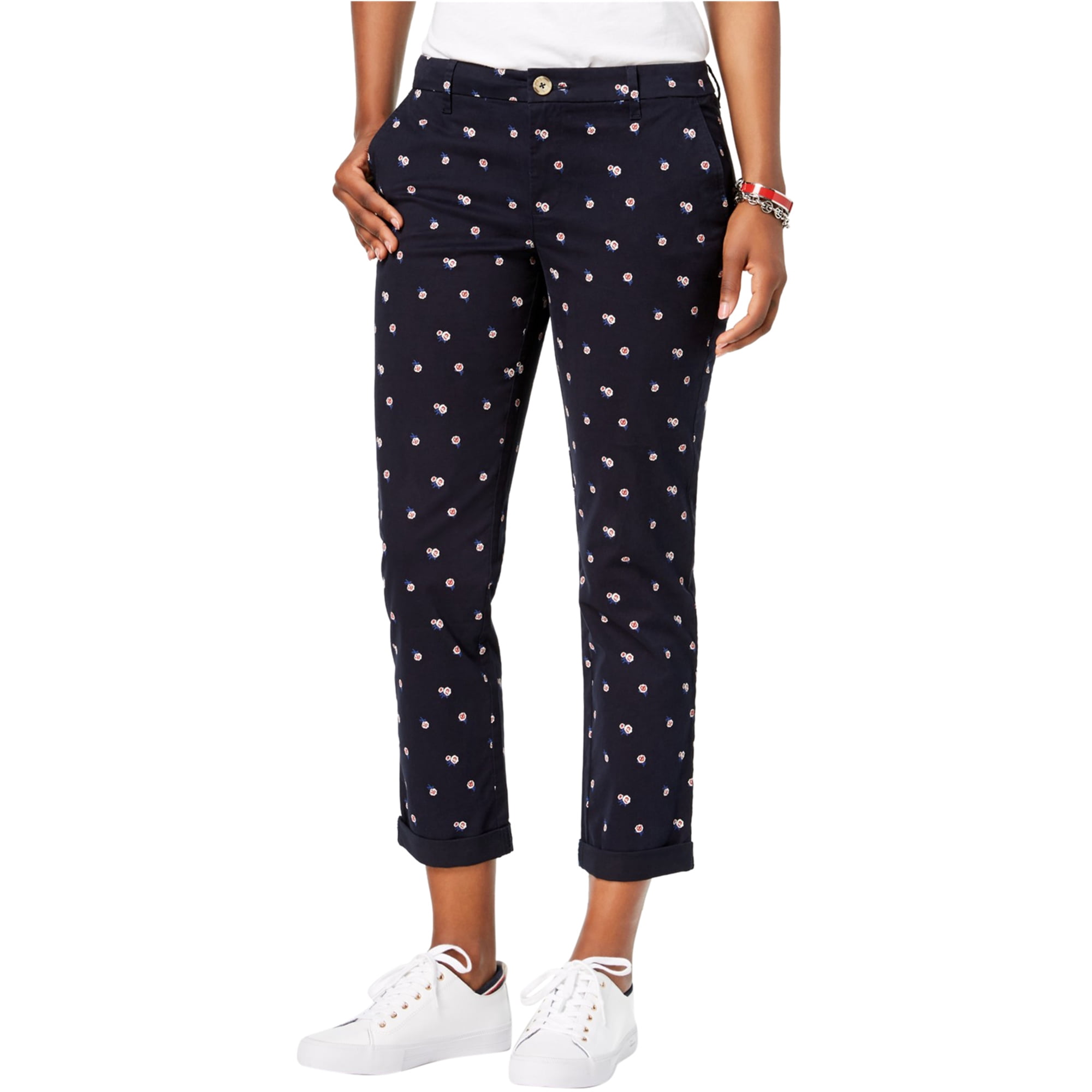 Tommy Hilfiger - Tommy Hilfiger Womens Printed Casual Chino Pants, Blue ...