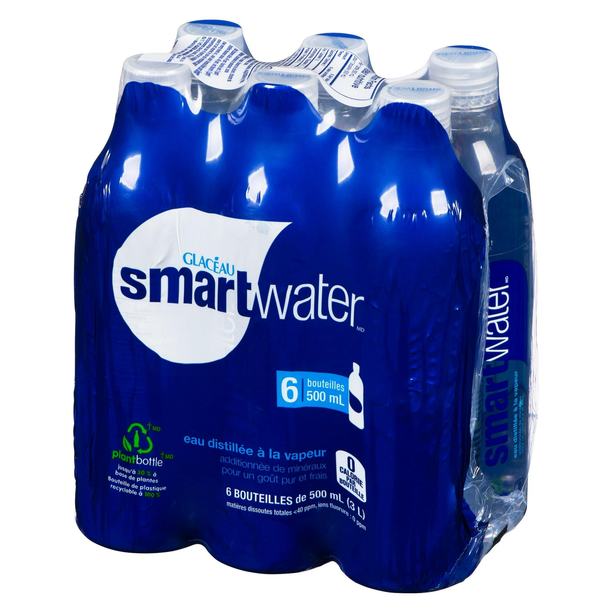 Glacéau smartwaterMD, emballage de 6 bouteilles de 500 mL