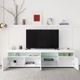 High Glossy Media Console for TVs Up to 100" LED TV Stand with 2 Glass