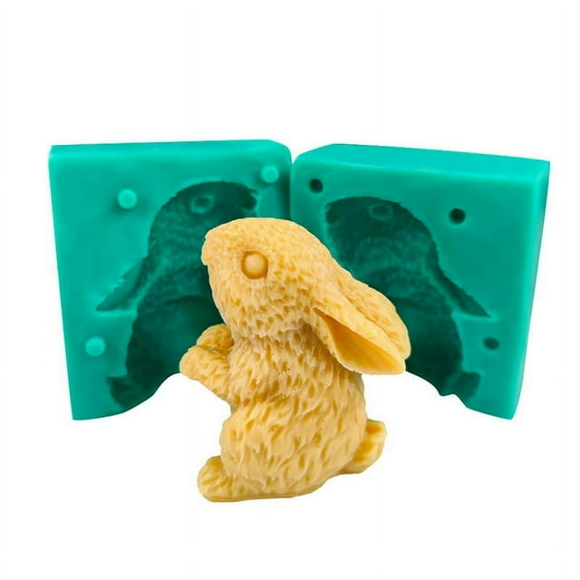 Easter Candle Shape Animal Plaster 3D Model Bunny Silicone Mold Cake Decoration