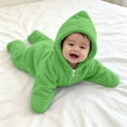 thumbnail image 4 of felwors Baby Starfish Onesie,Cozy Star Babies Swaddle Bag,Infant Soft Fleece One Piece Romper,Fall Winter Warm Outfits, 4 of 7