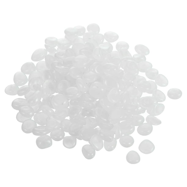 900uds Rocas Brillantes 13-17mm Brillo Guijarros Decoración Oscuridad Rocas Brillantes Decoración Bricolaje Decorativa Blanca para Jardín, Planta Maceta, Acuario