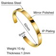 thumbnail image 3 of Stainless Steel Mens Bracelet Minimalist Cool Antique Gold Silver Rose Gold Open Bangle for Men Boys 6mm Wide Durable Jewelry, 3 of 6