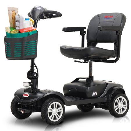 Long Range Mobility Scooters for Seniors Heavy Duty Mobility Scooters for Adults Outdoor Activities with Headlight, Foldable in Boot Trunk for Traveling with Parents, Metallic Gray