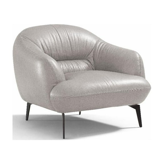 LV00942 Chair, Pearl Gray Leather - Leonia ( 1Pc/1Ctn )