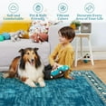 thumbnail image 5 of Washable Runner Rug 2x6 Vintage Abstract Entryway Rug Bathroom Rug Non Slip Farmhouse Rug Kitchen Rugs Low Pile Soft Bedroom Rug Stain Resistant Carpet for Laundry Hallway 2'x6' Teal, 5 of 8
