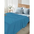 thumbnail image 5 of Blue Flat Sheets Only California King Size, Soft Breathable Bed Top Sheets for Mattress, Modern Pure Wave Ride Luxury Bedding Flat Sheets for Home Hotel Bedroom Bed Protection, 5 of 9