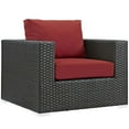 thumbnail image 6 of Modern Contemporary Urban Design Outdoor Patio Balcony Garden Furniture Lounge Sectional Sofa Set, Sunbrella Rattan Wicker, Red, 6 of 7