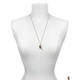 thumbnail image 3 of Delight Jewelry Resin Tan Lion Silvertone Guardian Angel Bar Charm Necklace, 23", 3 of 4