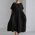 thumbnail image 3 of HomeGardon Liquidation! Robes d'Été pour Femmes 2025, Robes d'Été pour Femmes, Robe Unie Décontractée d'Été pour Femmes à Col Rond et Manches Courtes, P-XXXXXL, 3 of 4