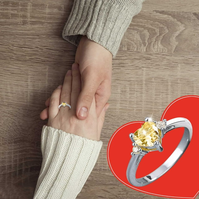 Bagues de Fiançailles Rondes Zircons Bagues de Mariage Bijoux Bagues pour Femme Ensemble de Tailles