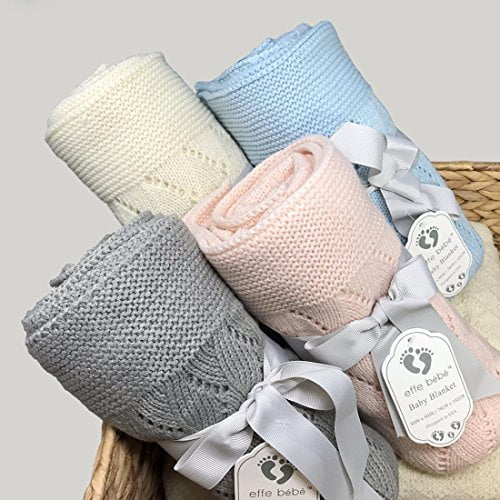 Effe Bebe Ravelry Knitted Baby Blanket 30 x40