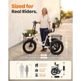 thumbnail image 6 of Qlife Electric Tricycle for Adults, 18" Folding Electric Trike, 350W Motor Peak 1200W 48V 10.4AH Step-Thru Etrike, 18MPH Up to 50 Miles 3-Wheel Electric Bike (Orange) with Mirror & Phone Bag, 6 of 9