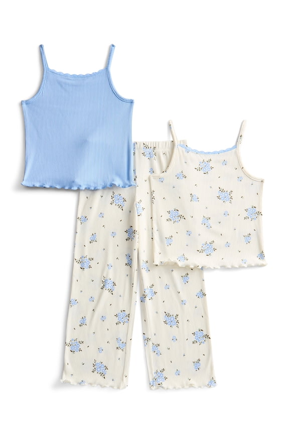 Girls Tank Tops and Pants Sleep Set, 3-Piece, Sizes 4-18
