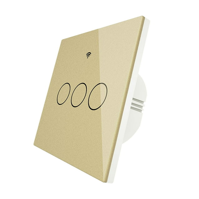 Interruptor inteligente de pared sin accesorios 3 vías dorado Gloria Interruptor de luz