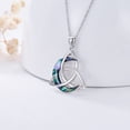 thumbnail image 7 of Coachuhhar Celtic Moon Necklace 925 Sterling Silver Abalone Shell Celtic Knot Pendant Necklace Crescent Irish Necklace Celtic Jewelry Gift for Women Men, 7 of 7