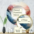thumbnail image 3 of Designart "Coral Blue Mountains Majestic Palette" Modern Round Wall Mirror - Landscapes Oval Printed Decorative Oversized Mirror - Multiple Color Options, 3 of 4