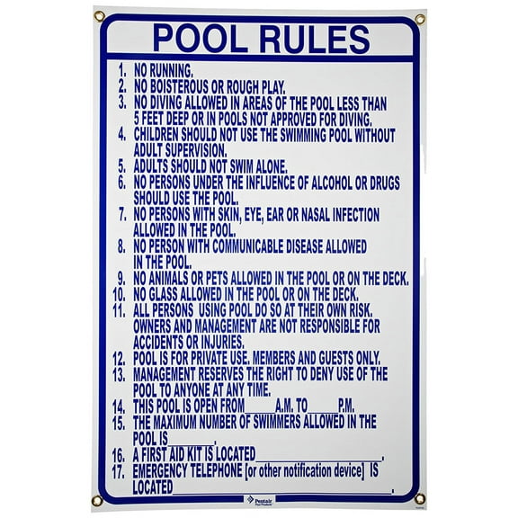 Pen Sign Pool Rules 24X36 R234100
