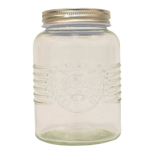 Frasco Prichos con Tapa de Vidrio Grande Transparente