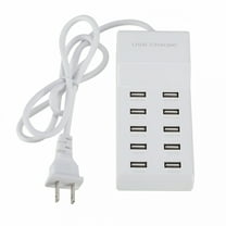 GJX Multiple USB Charger, 10 Ports Quick Charge Charger Station Dock with Cable 5V 2.4A for Smart Phones