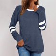 thumbnail image 2 of Women's Long Sleeve Shirts Color Block Casual Crew Neck Pullover Tops Basic Tee Shirt Spring Summer Trendy Clothes, 2 of 6