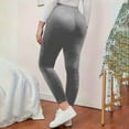 thumbnail image 4 of FAHXNVB Women's High Waist Velvet Skinny Pants Soft Elastic Waist Stretch Yoga Pants Solid Color Buttery Soft Velour Leggings,M,Gray, 4 of 7