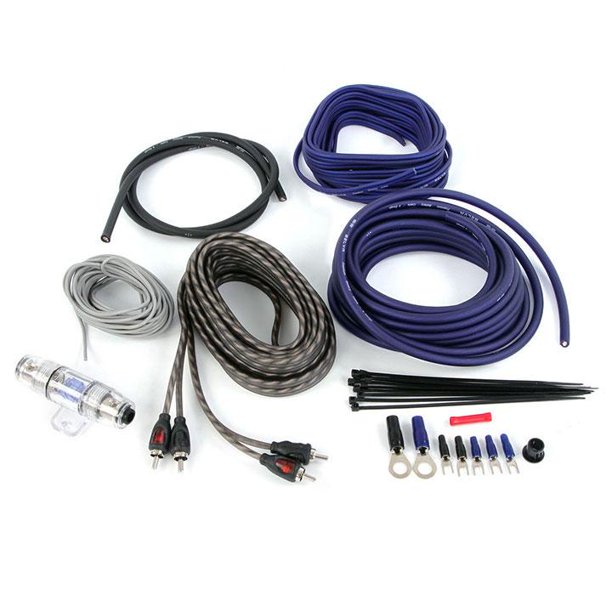Belva Complete 8 Gauge Amp Kit Blue Wire Walmart Com Walmart Com