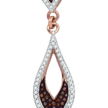 14Kt Yellow Gold 0.20ct Shiny Cognac Diamond Micro Pave Marquise Fashion Pendant