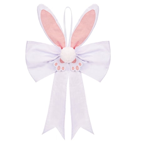 Light-Up Easter Bunny Ears Hanging Ornament, LED Glowing Rabbit Decoration for Front Door & Window, Battery Operated Festive Whimsy Decor for Spring Party, Kids Gift, Warm Glow