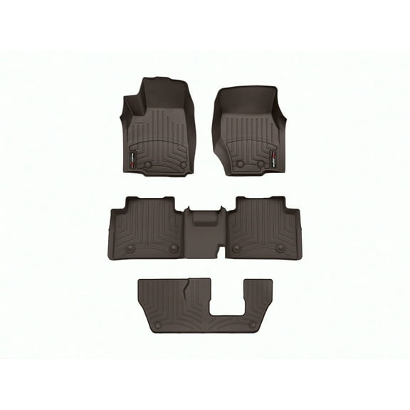 WeatherTech Custom Fit FloorLiners compatible with 2022-2024 Jeep Grand Cherokee L - Complete Set (1st, 2nd, & 3rd Row), Cocoa