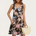 thumbnail image 4 of Rciityk Women's Summer Dresses Sleeveless Floral Mini Dresses Boho Pockets Tank Dress Casual Round Neck Beach Vacation Outfits, 4 of 6