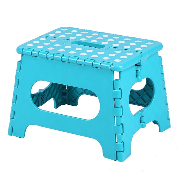 Inteprter Taburete de plástico, silla plegable portátil con puntos, silla plegable para adultos, taburete alto para adultos, baño, hogar, Almacenamiento y organización del hogar cielo azul