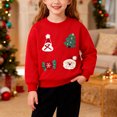 thumbnail image 2 of Chandail à Col Rond Imprimé pour Petits Enfants, Manches Longues, Chandail Confortable à Capuche pour Filles, Design Festif pour les Fêtes, Veste à Capuche pour Juniors, Chandails en Molleton Rouge Foncé 4-5 Ans, 2 of 9