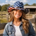 thumbnail image 6 of Luoshdecor Patriotic Cowboy Hat, Red White Blue Star Cap 250th Anniversary, Independence Day Decor Gift for Man Women, 6 of 7
