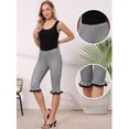 thumbnail image 2 of DARING DIVA Women's Low Waist 3/4 Knee Length Cropped Capri Leggings X-Large Black, 2 of 6