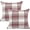 Red, variant on Set of 2 Retro Farmhouse Outdoor/Indoor Buffalo Tartan Chequer Stripe Plaid Cotton Linen Decorative Throw Pillow Case Cushion Cover Pillowcase for Sofa Chair,Brown, 12x20inch