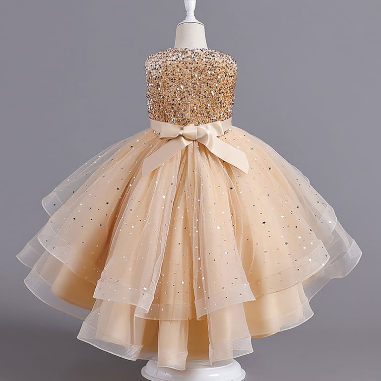 Lace Tulle Flower Girl Dress for Wedding A-Line Long Boho Girl First Communion Dress Ruffle Sleeve Baptism Formal Gown Tutu for Girls Size 14