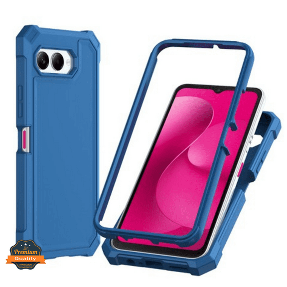 For T-Mobile REVVL 8 2025 Full Body Hybrid TPU Shockproof Heavy Duty Frame Protective Phone Case [Blue]