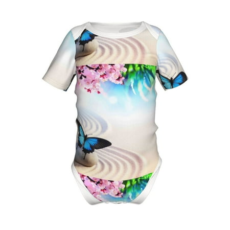 

Yiaed Butterfly In Blossoms Zen Print Infant Climbing Short Sleeve Onesie One-Piece Baby Bodysuit Clothes 0-12 Months -12 Months